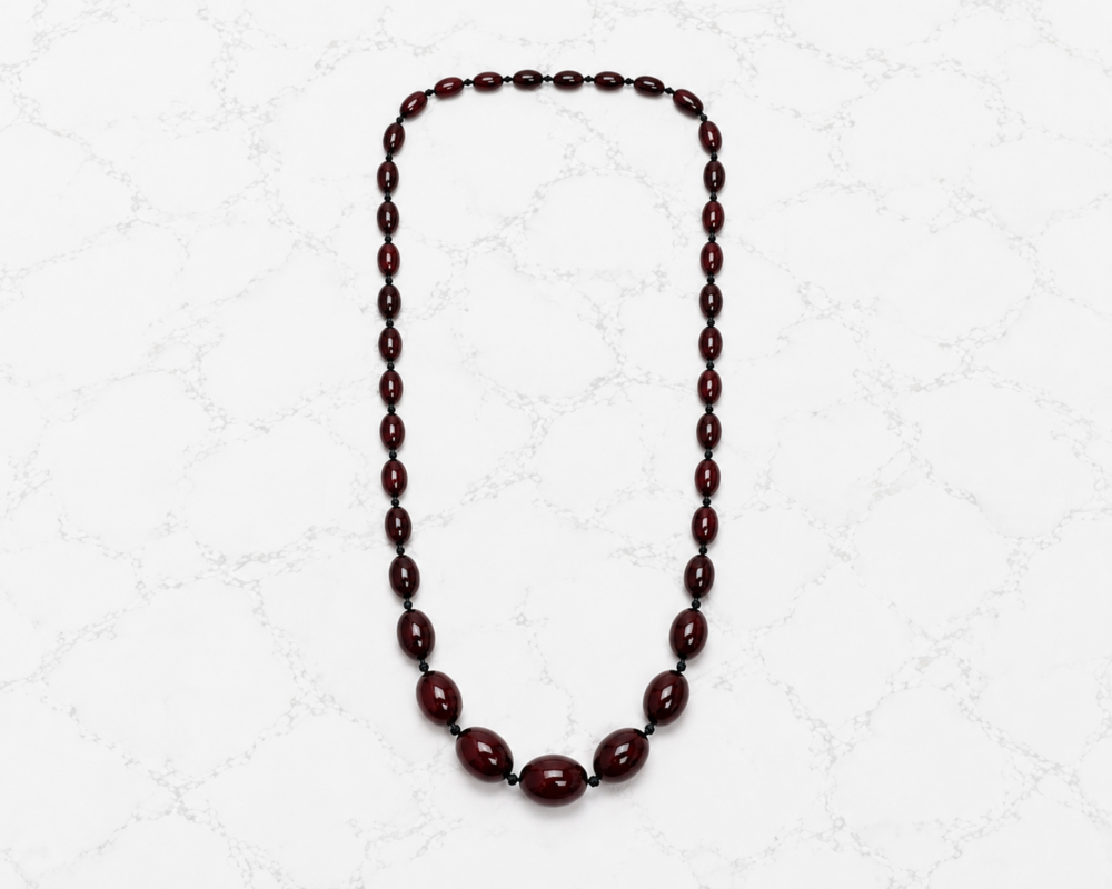 antique Bakelite beads flatlay