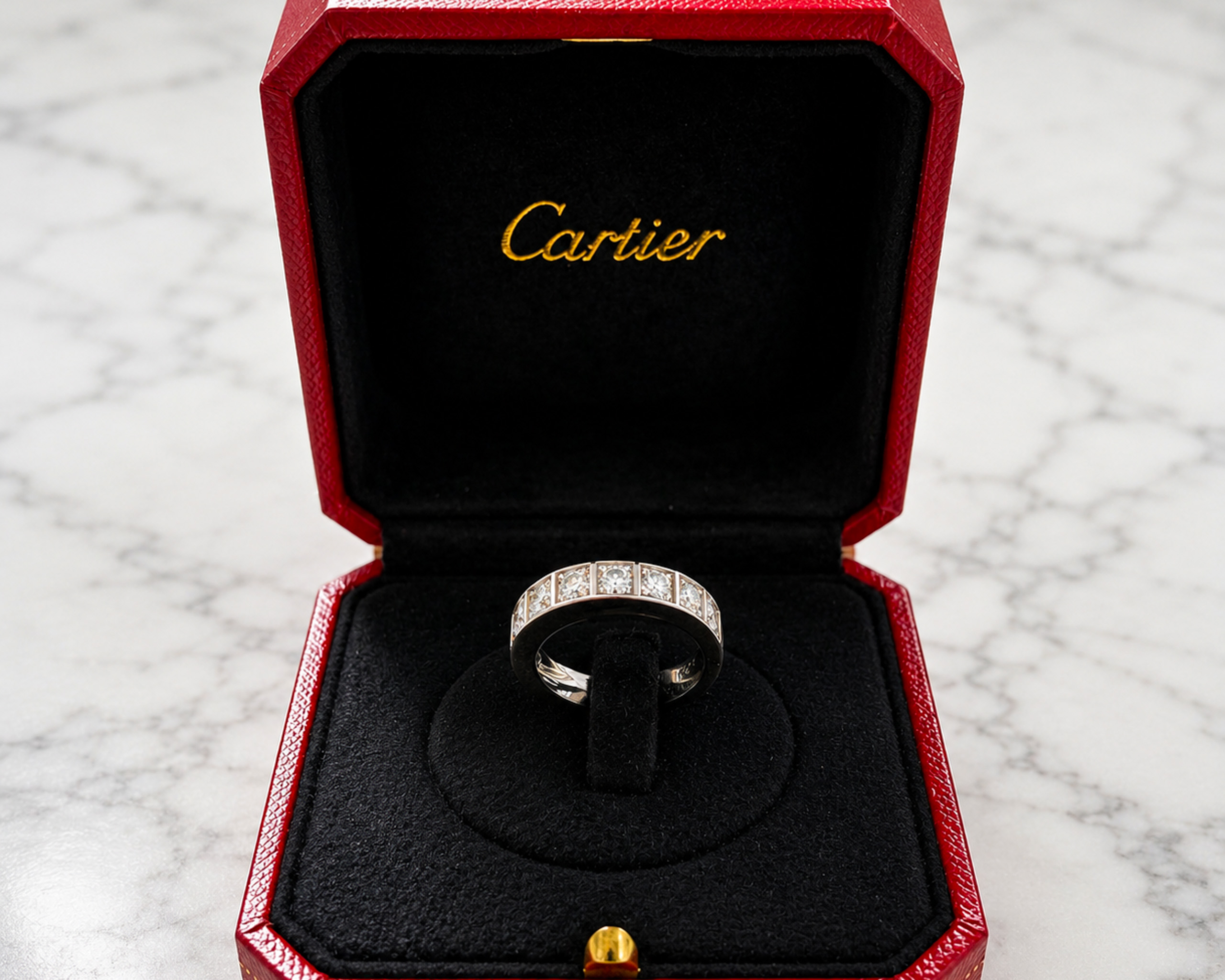 cartier ring in open box