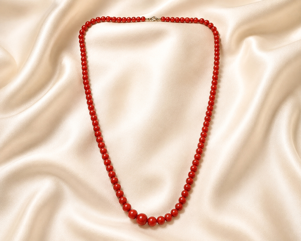coral beads on silk antique coral beads for sale in Leeds