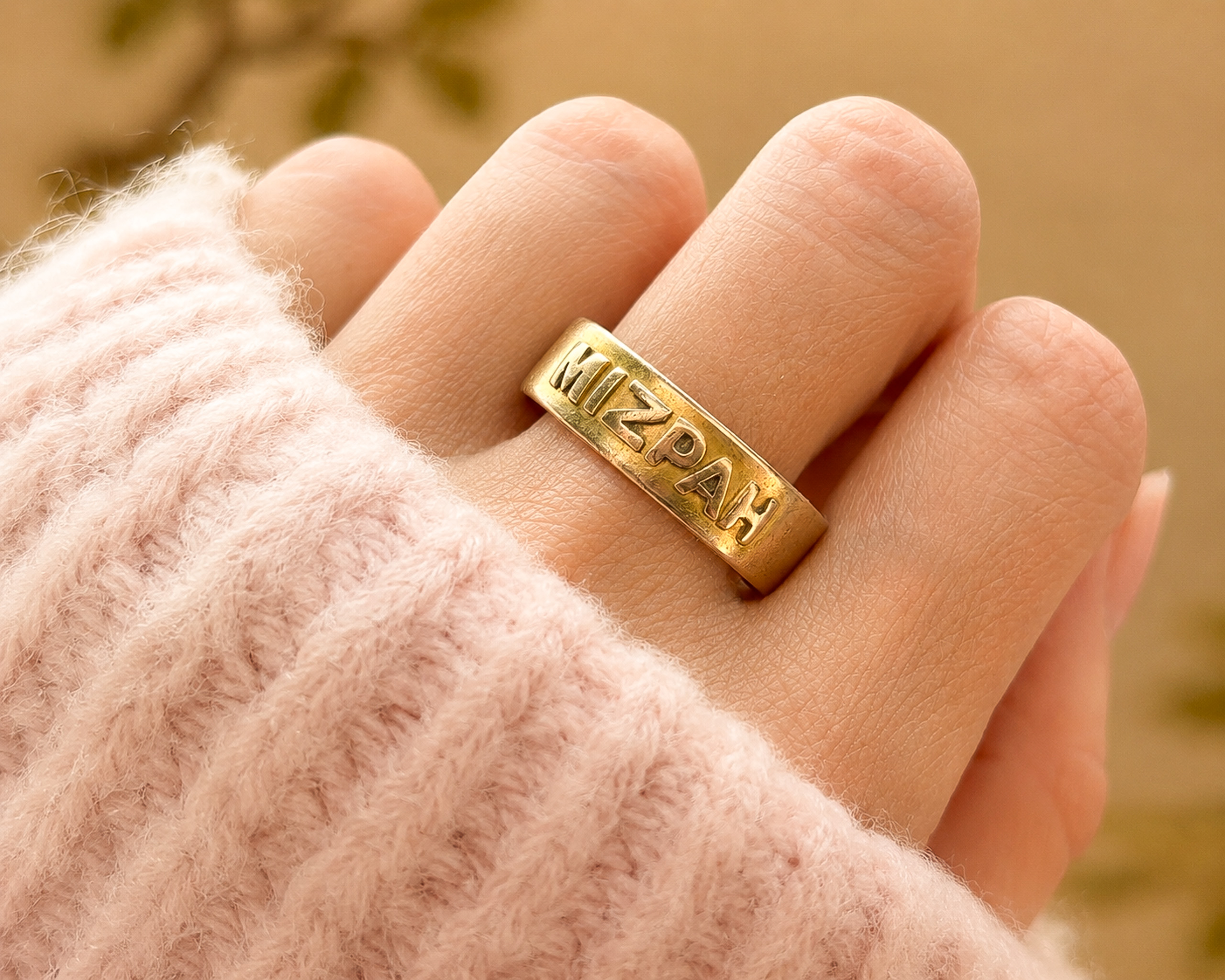 mizpah ring on hand