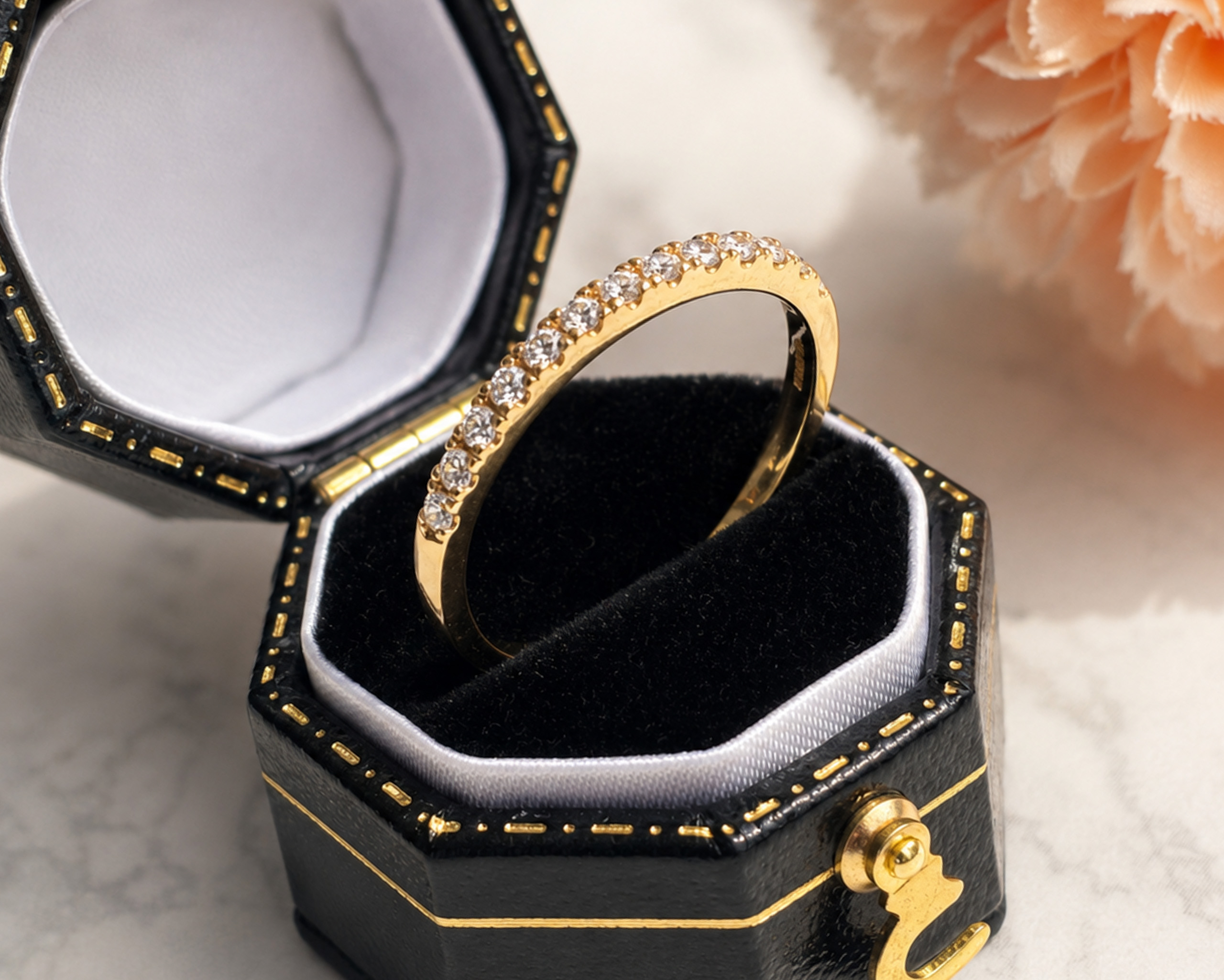 18ct half eternity ring