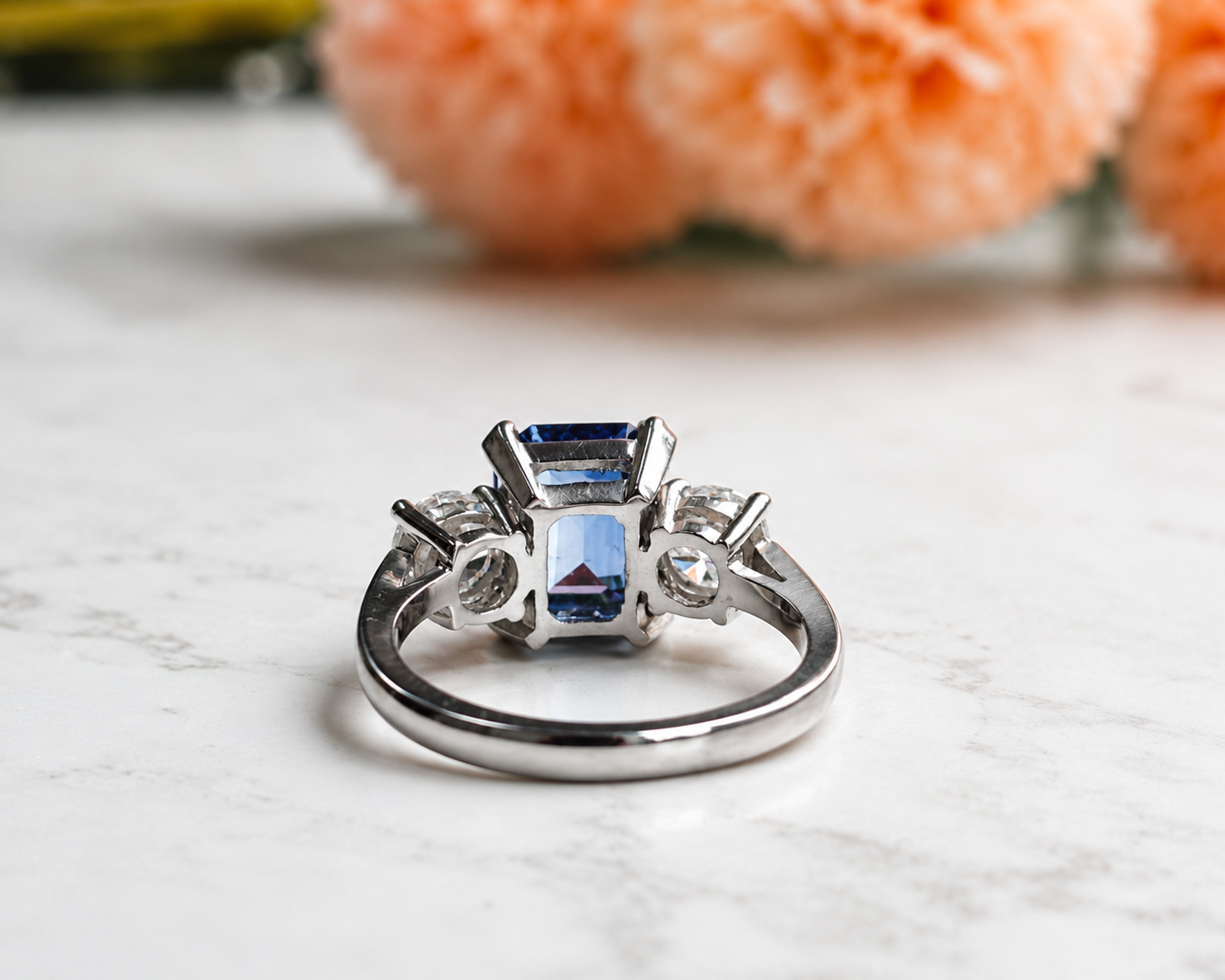 art deco style sapphire ring back