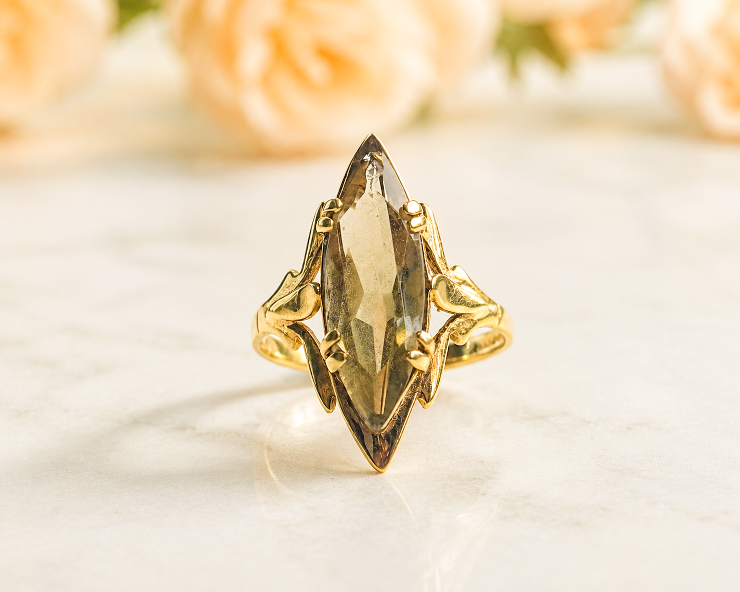 citrine statement ring