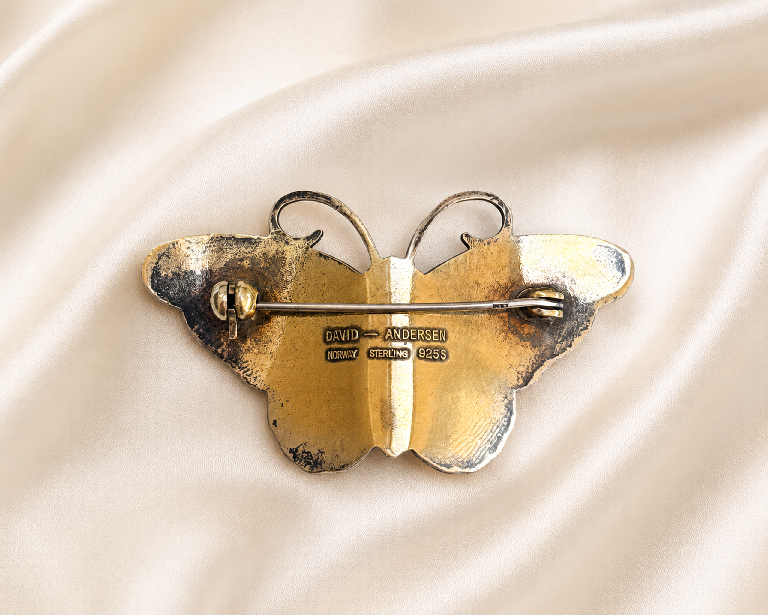 david andersen butterfly brooch back