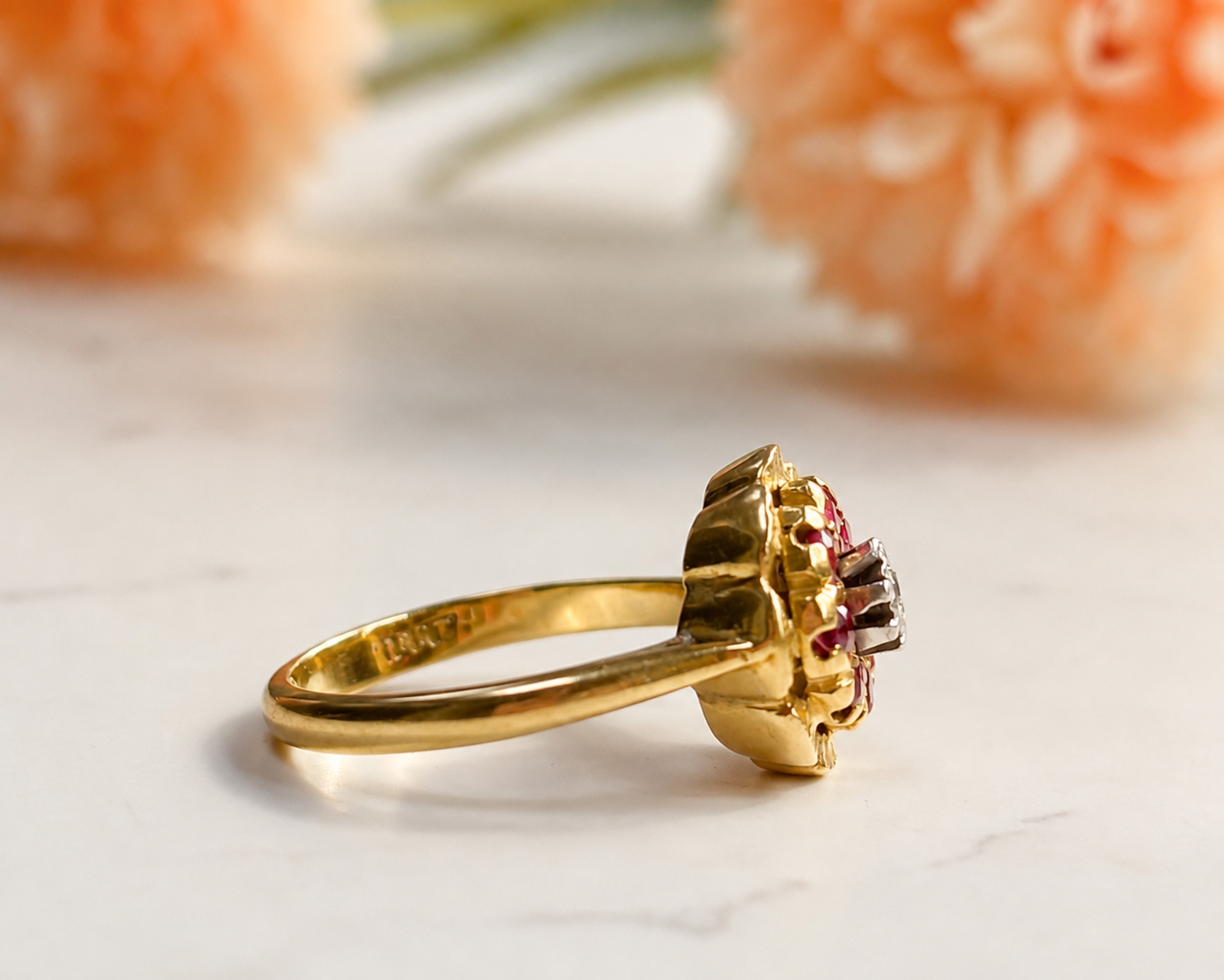 mid century ruby ring side