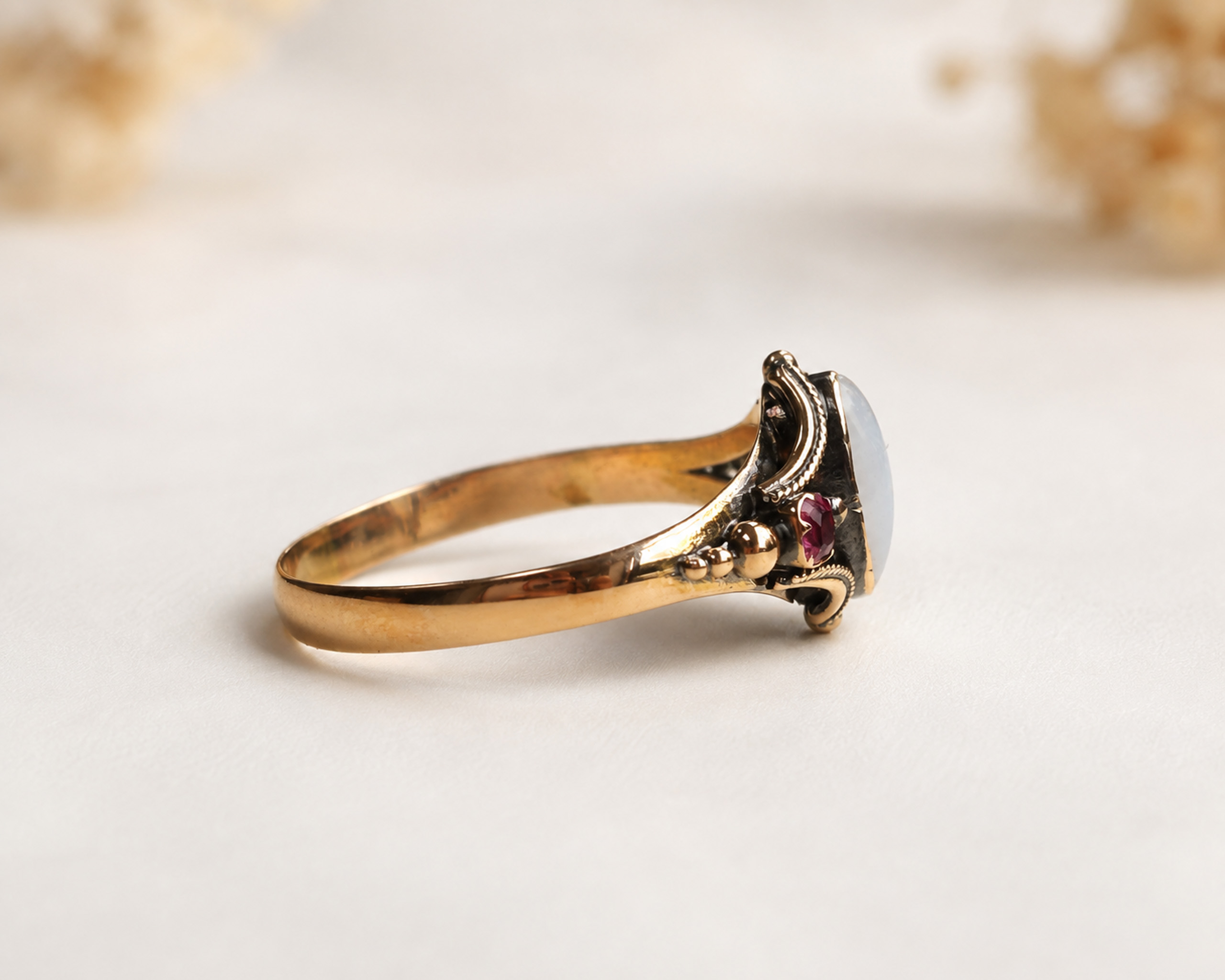 opal and ruby ring side