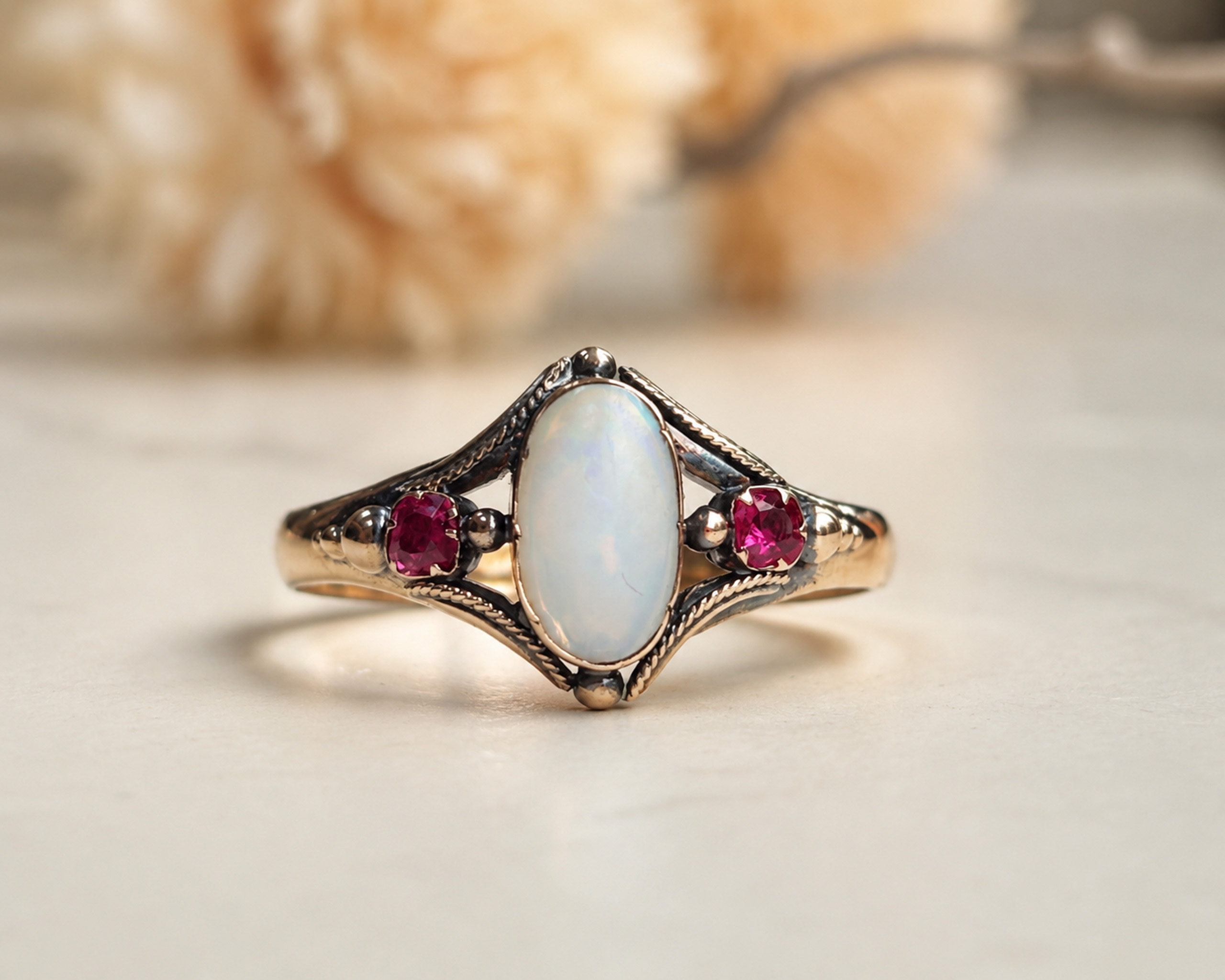 opal and ruby ring