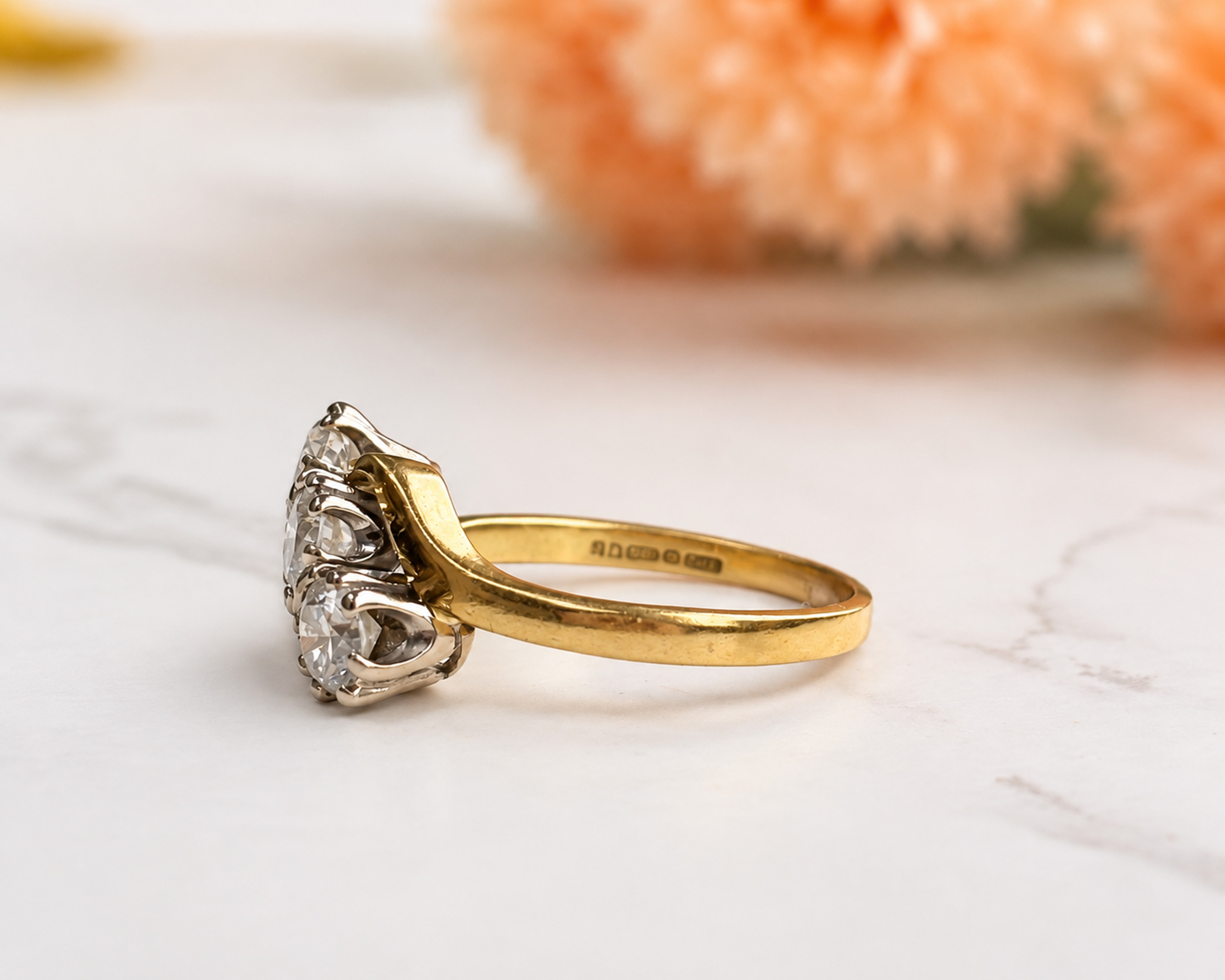 three stone bypass ring side 2