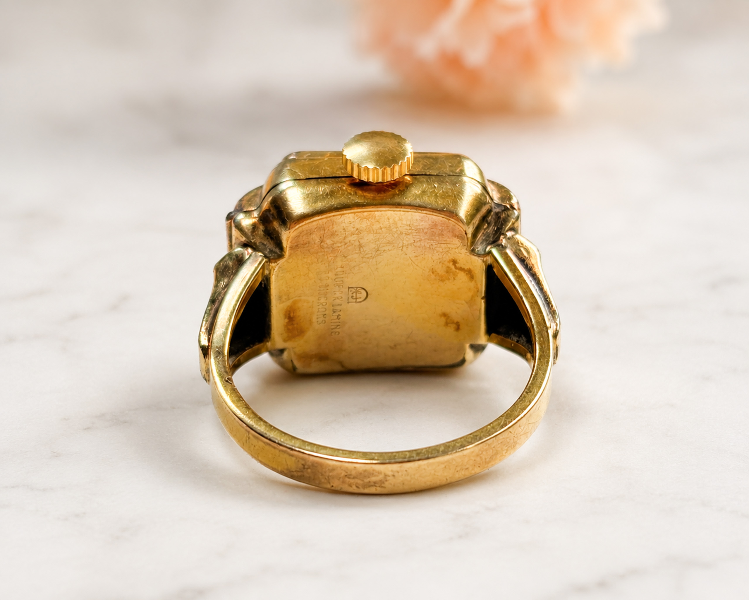 vintage ring watch back view