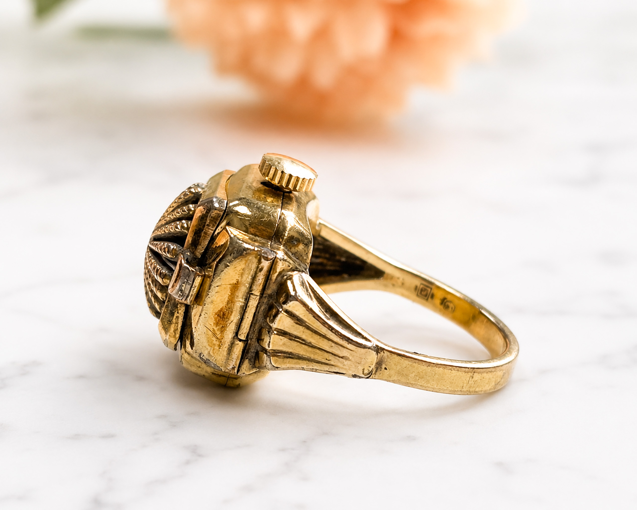 vintage ring watch side view