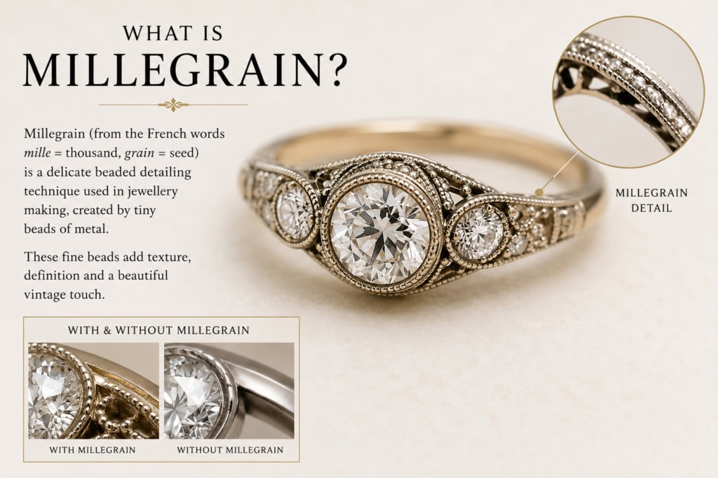 an infographic to show what millegrain is