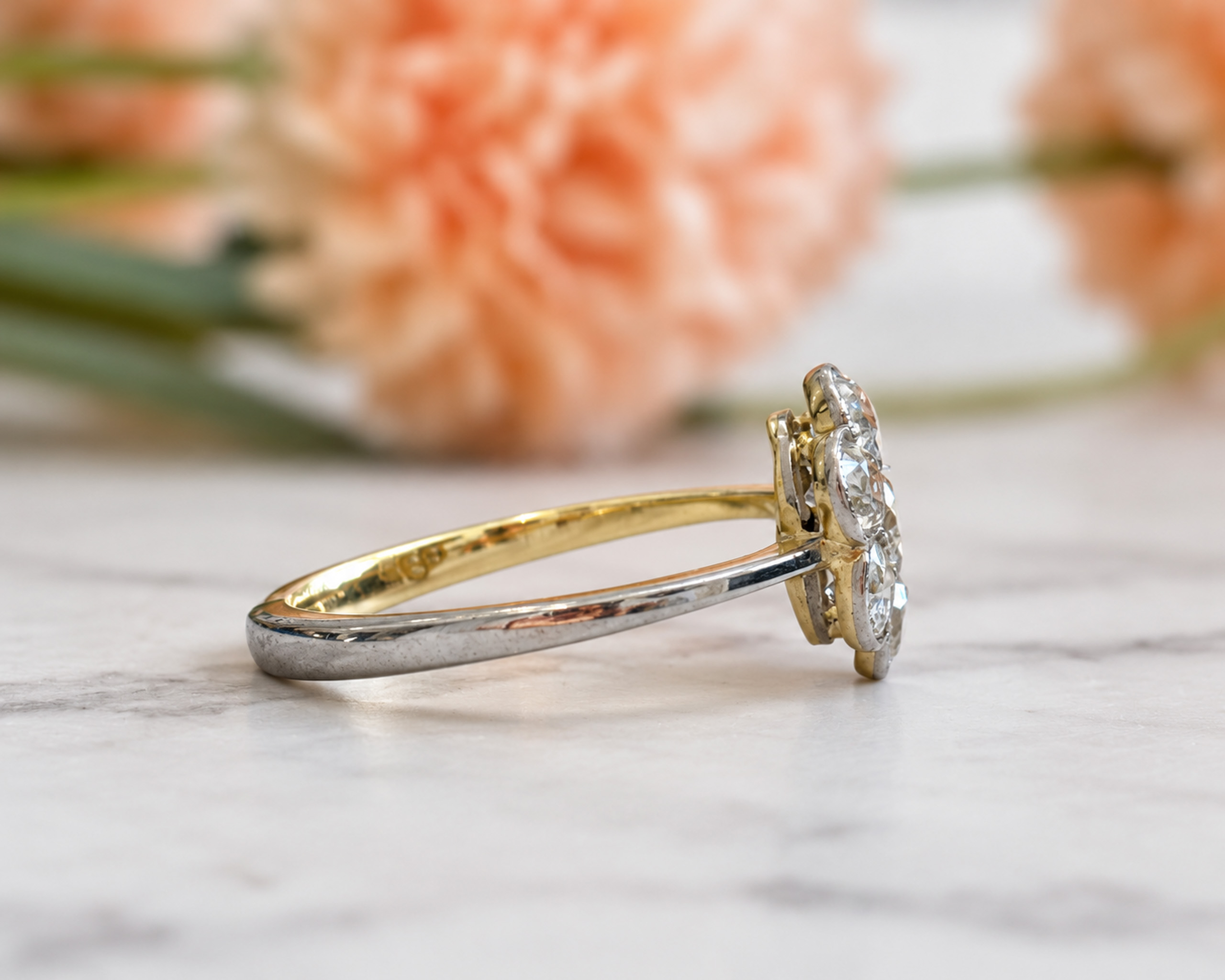 1ct daisy ring side