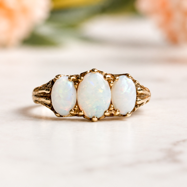 vintage 9ct gold opal ring three stone ring for sale in Leeds