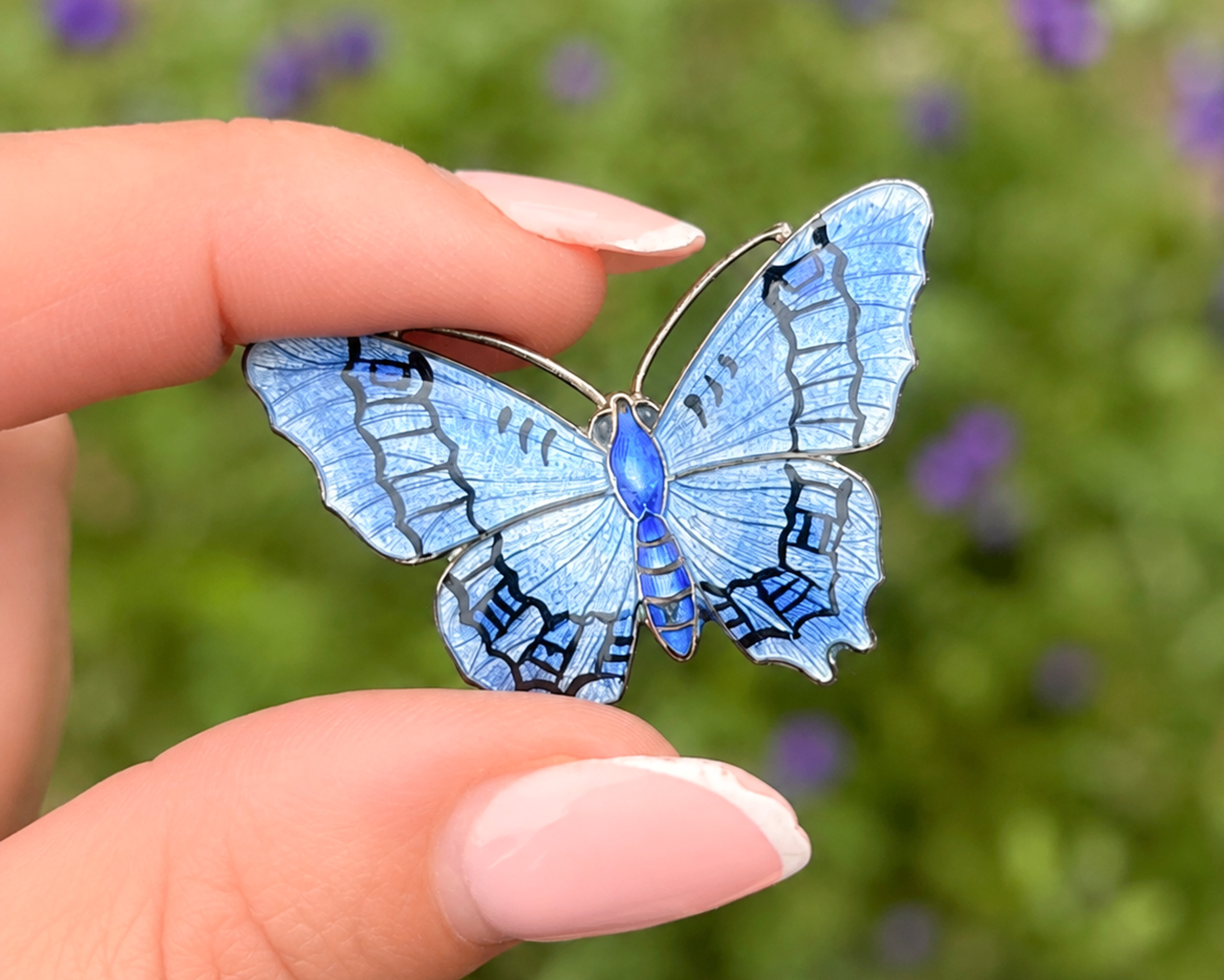 blue butterfly brooch