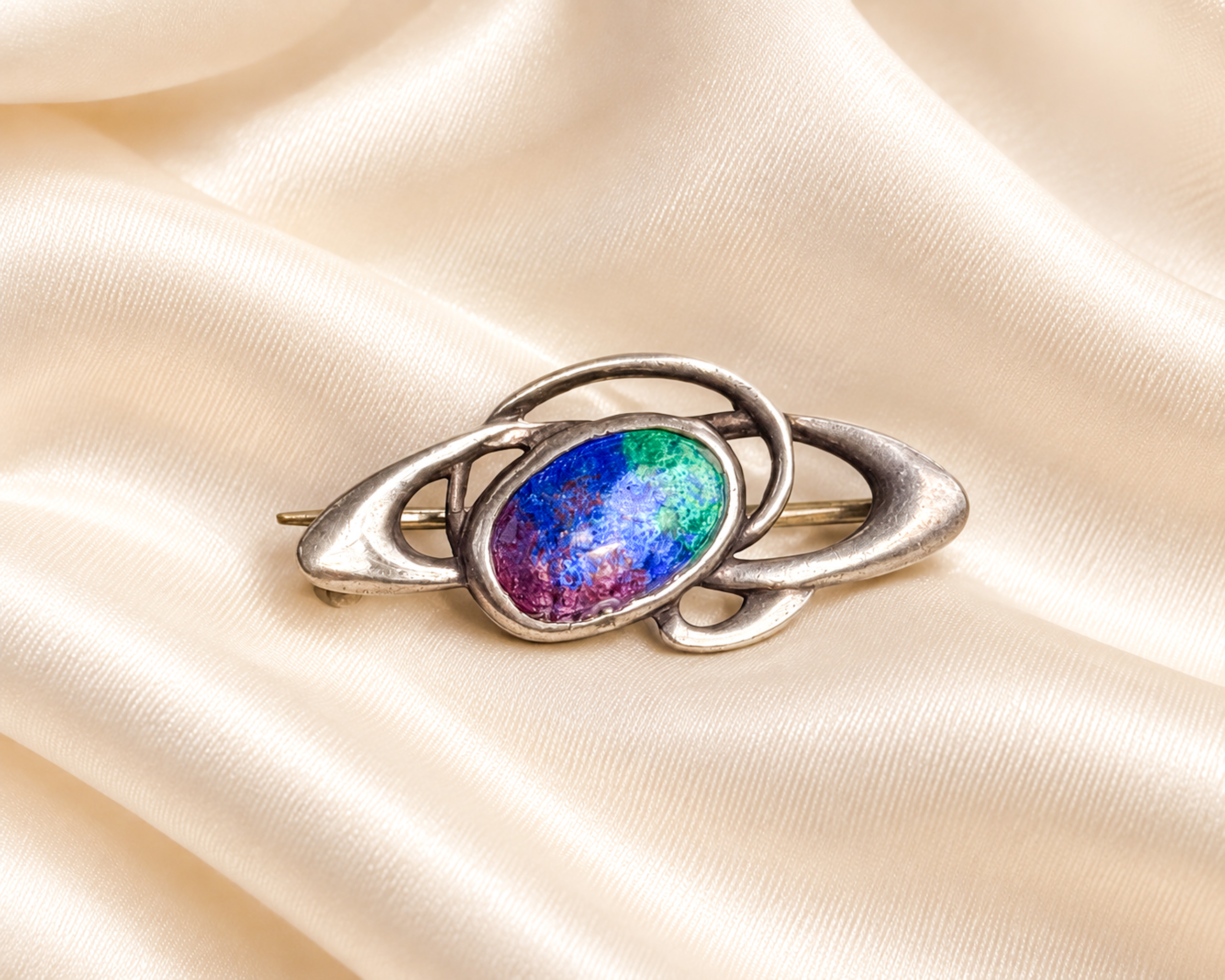 charles horner silver brooch on silk – Copy