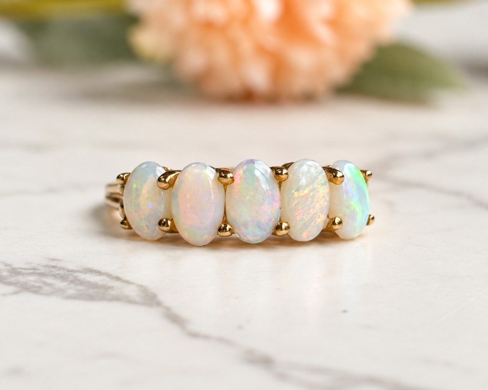opal five stone ring vintage five stone opal ring in 9ct gold for sale in Leeds