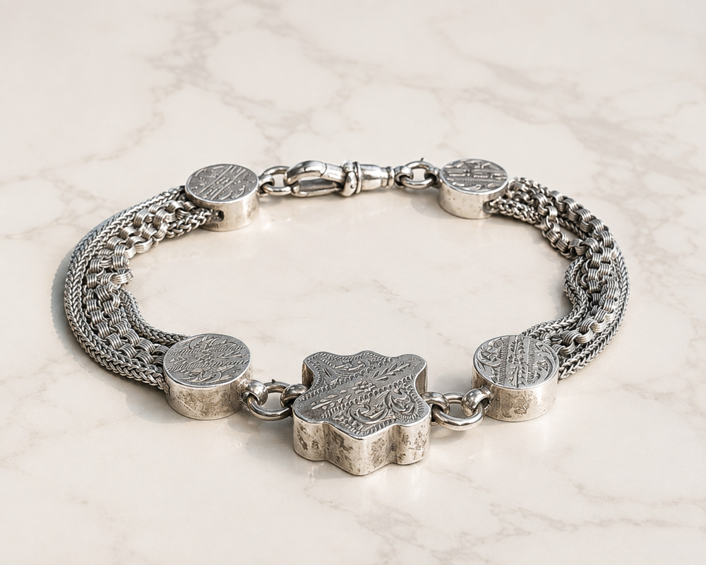 antique silver Albertina bracelet for sale in Leeds