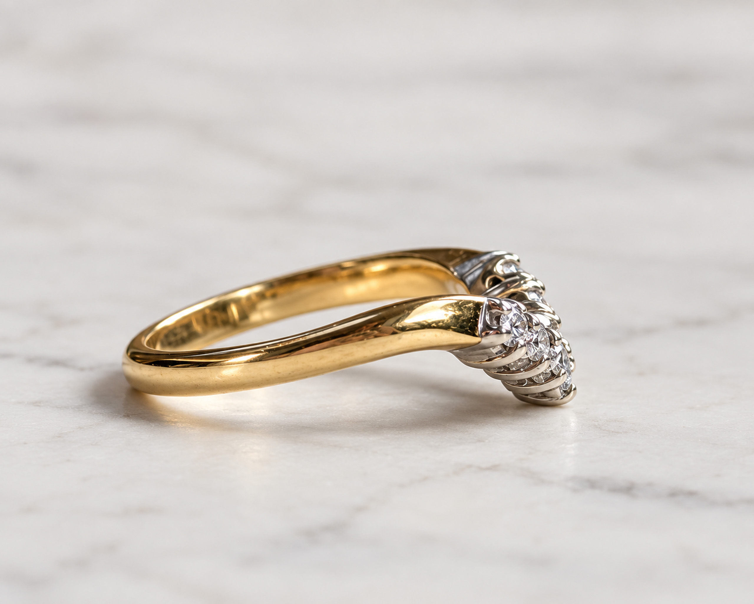vintage diamond wishbone ring side