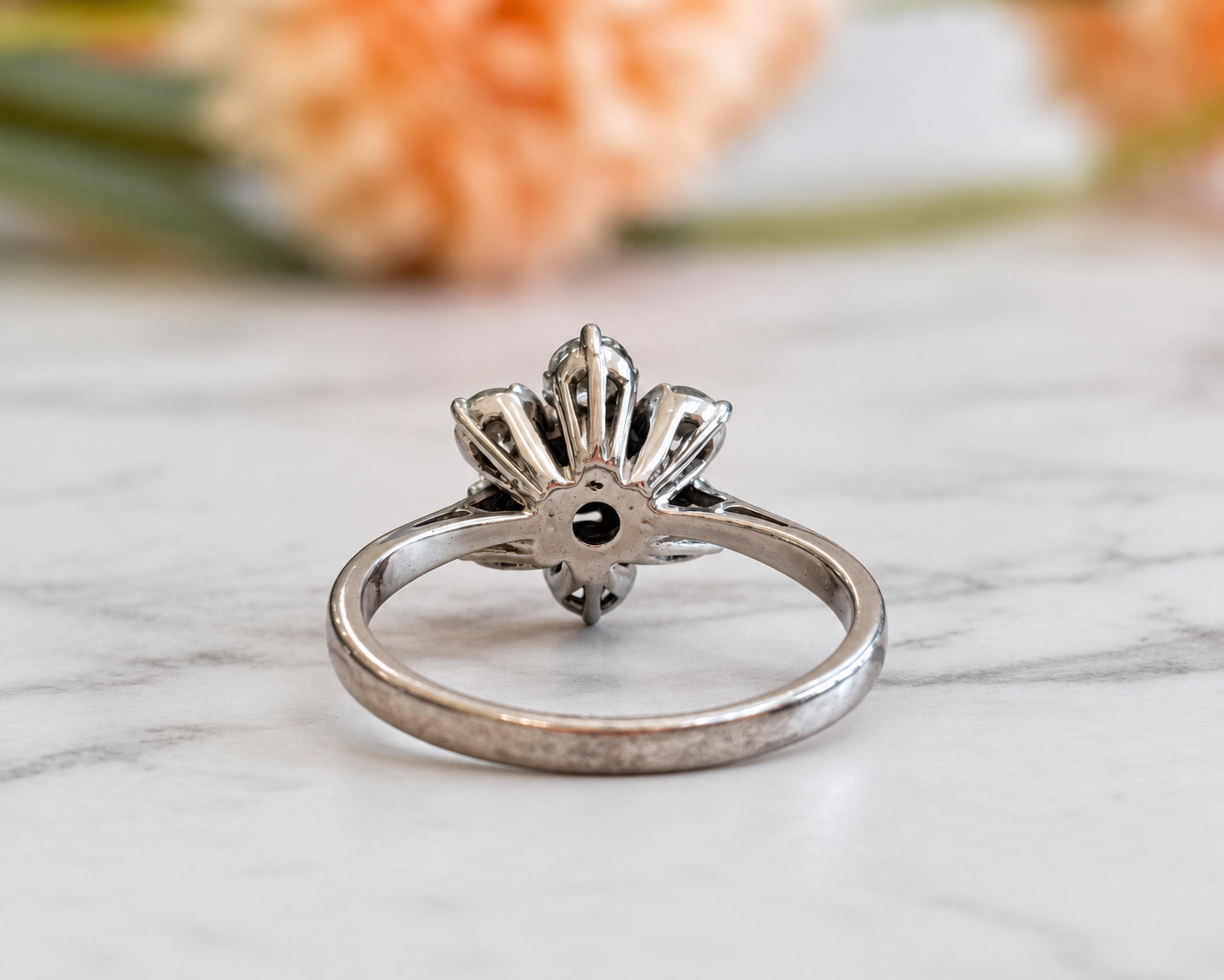 vintage flower ring back