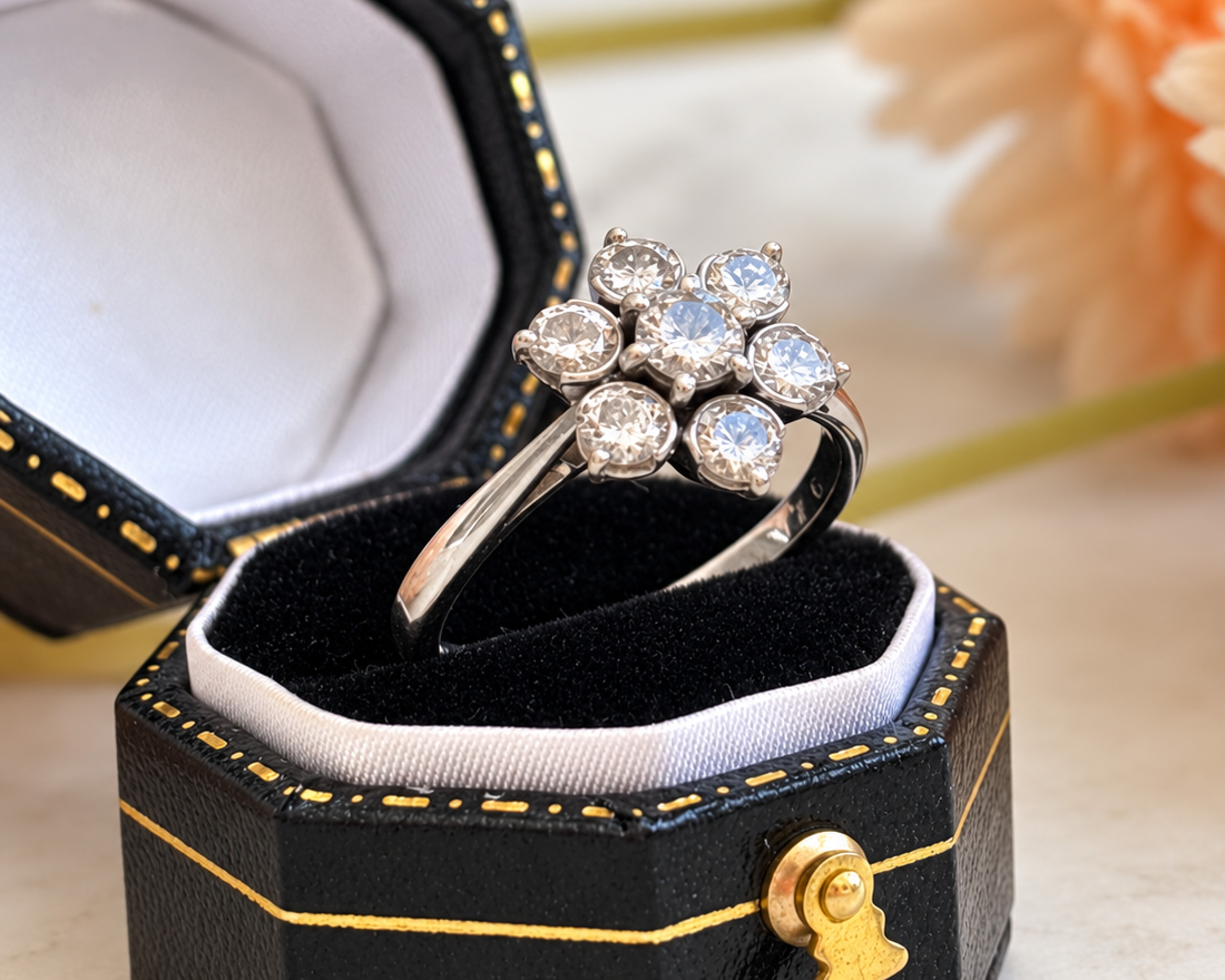 vintage flower ring box