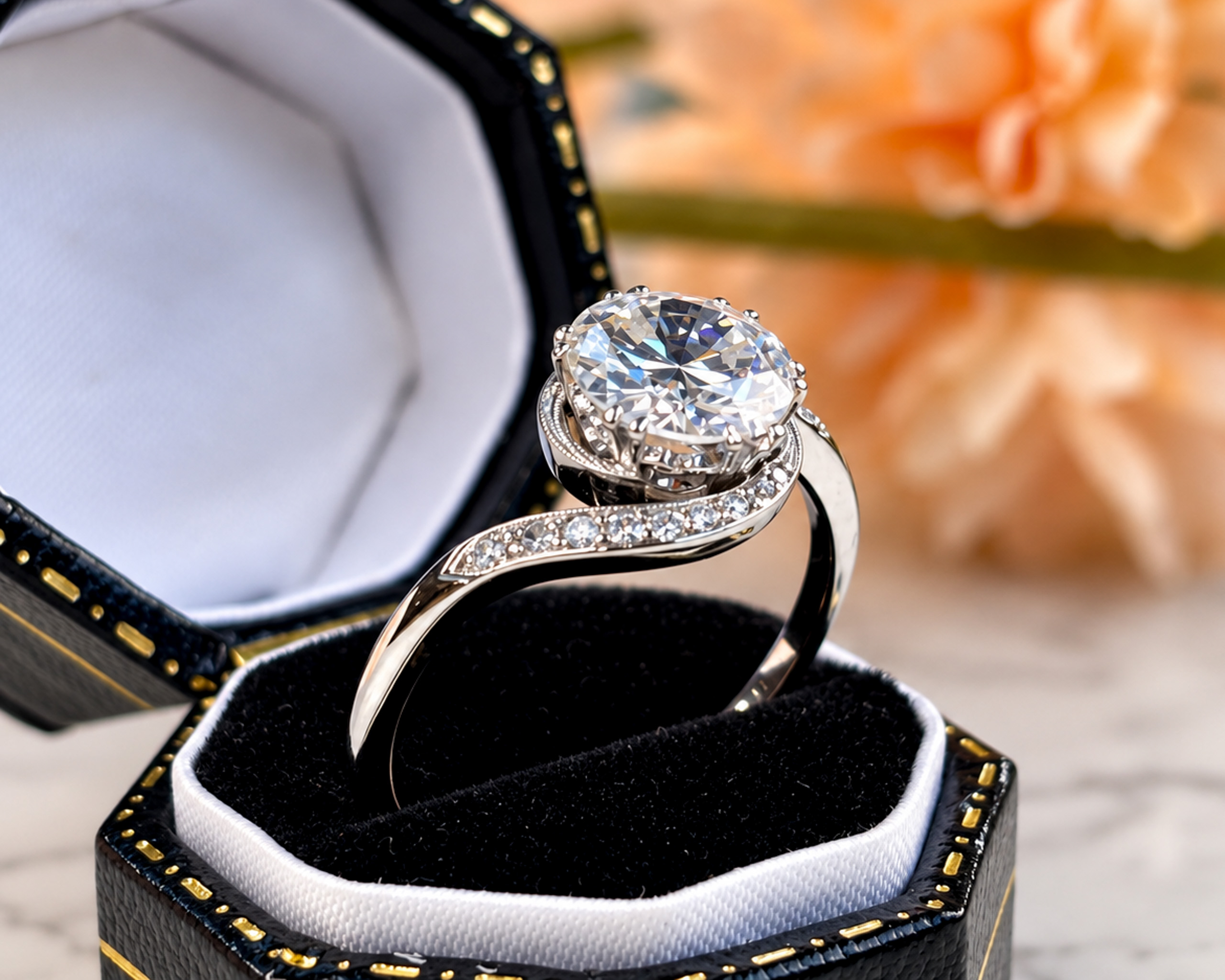 1930s diamond twist ring in box