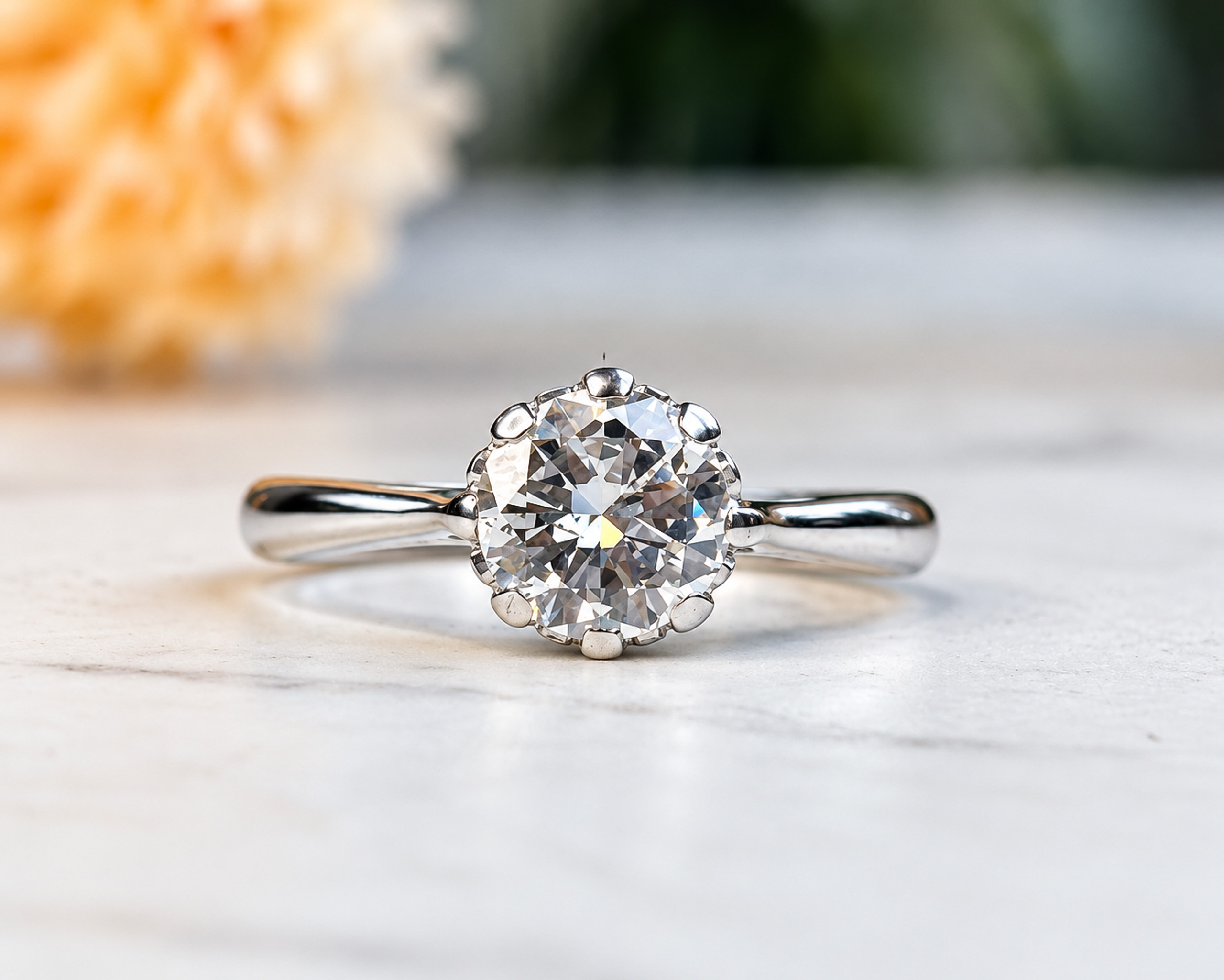 antique 1930s 1ct diamond solitaire ring in 18ct white gold for sale in Leeds
