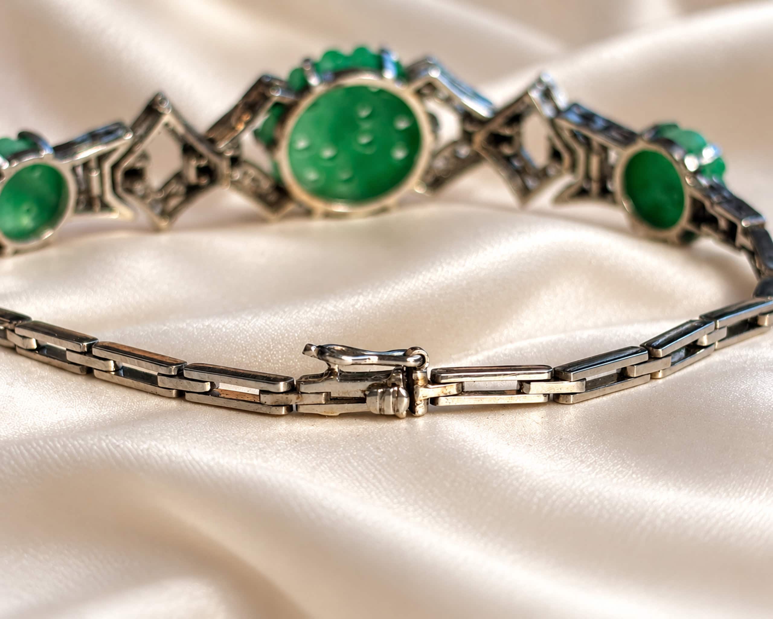 Art Deco Jade Bracelet clasp