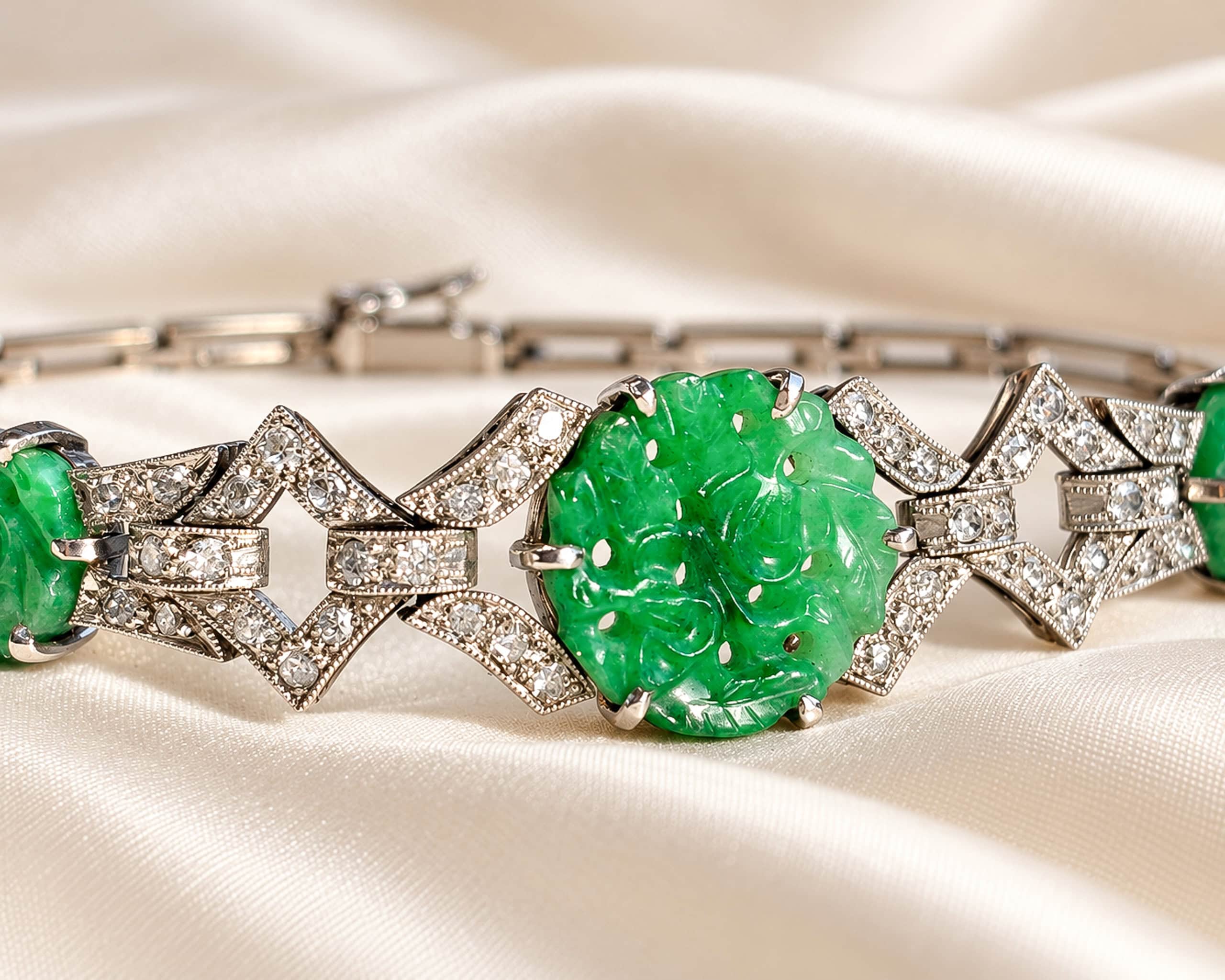 Art Deco Jade and Diamond Bracelet (2)