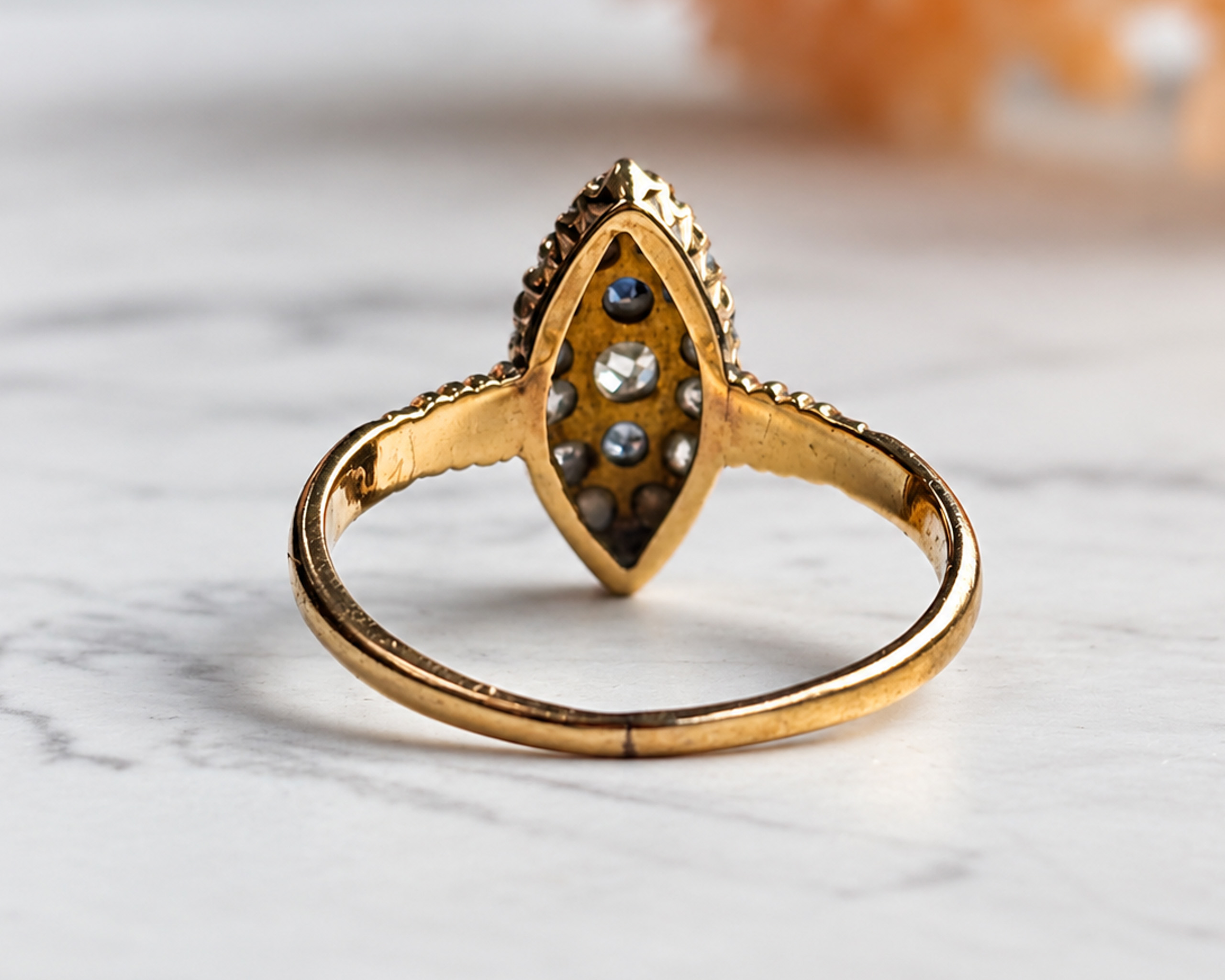 Edwardian navette ring back