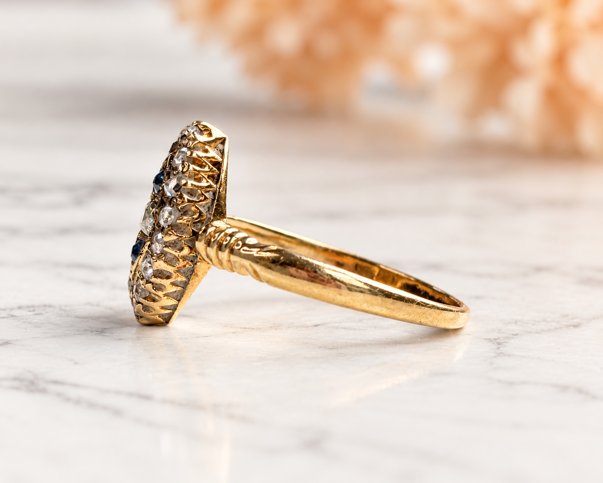 Edwardian navette ring side
