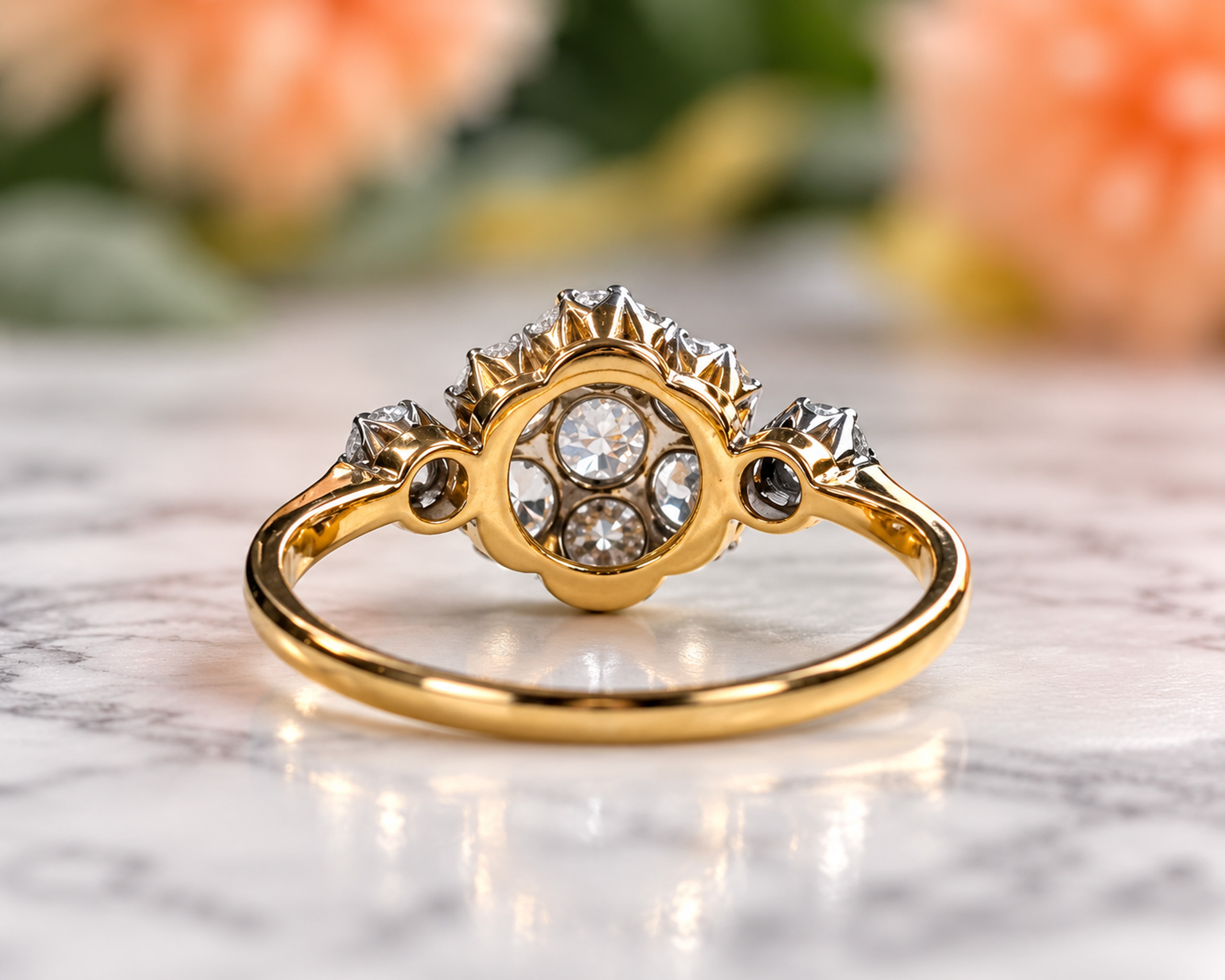Underside View of a Gold Diamond Ring