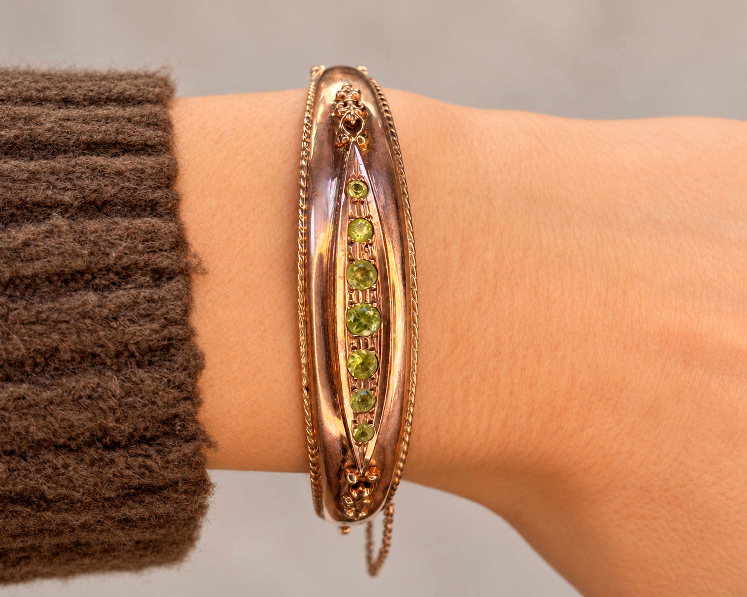 Vintage Peridot Bracelet on Wrist