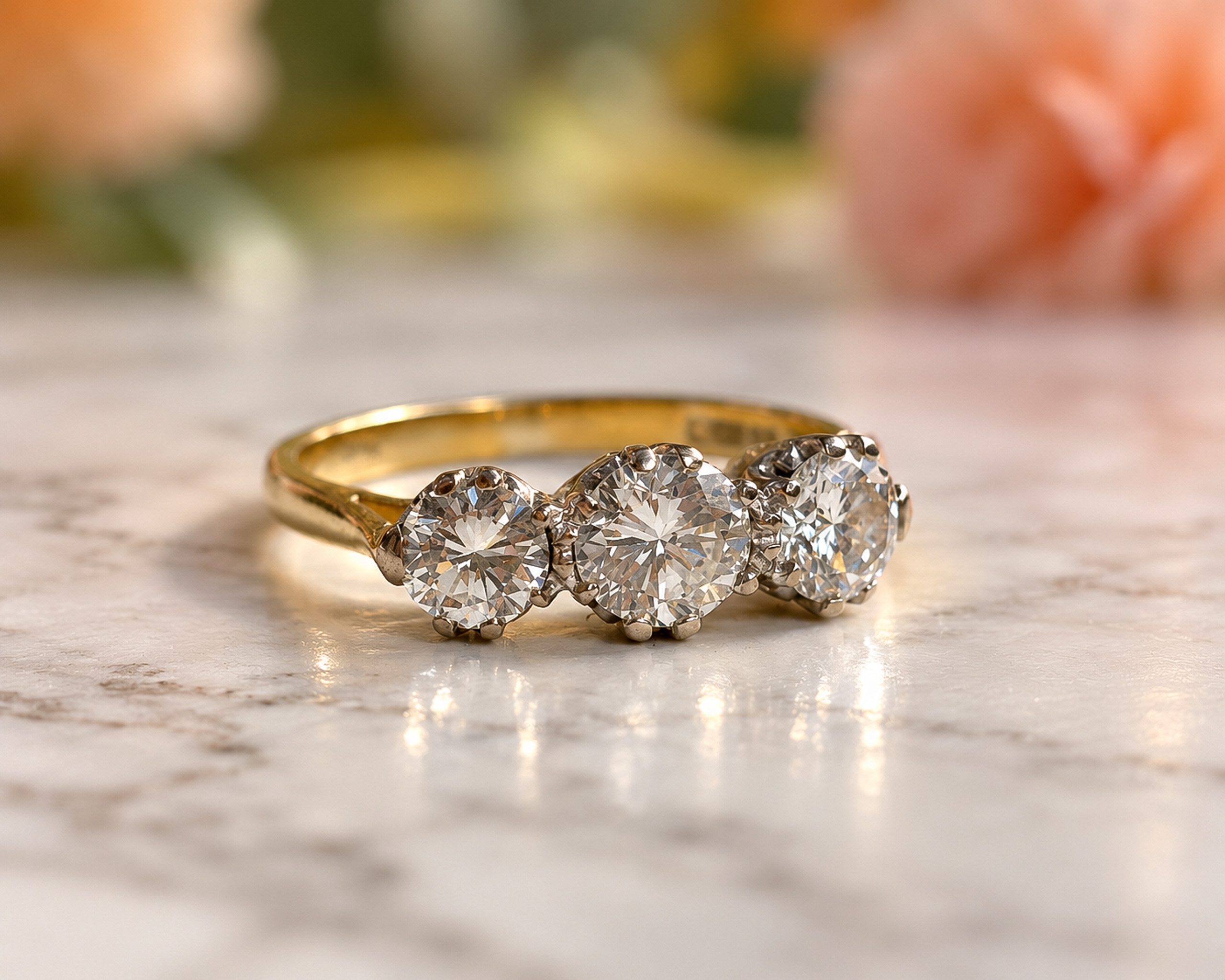 Vintage Three-Stone Diamond Ring