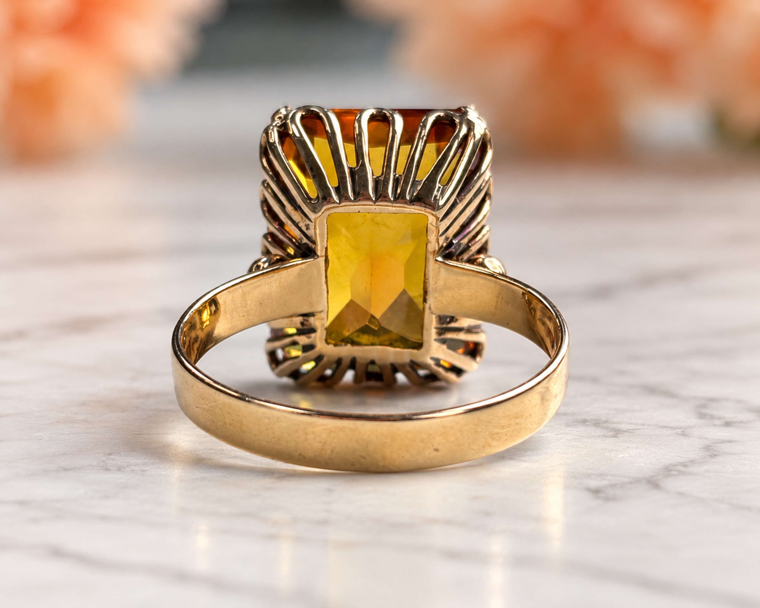 vintage citrine ring back