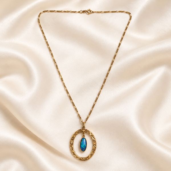 vintage 18ct gold opal necklace for sale in Leeds