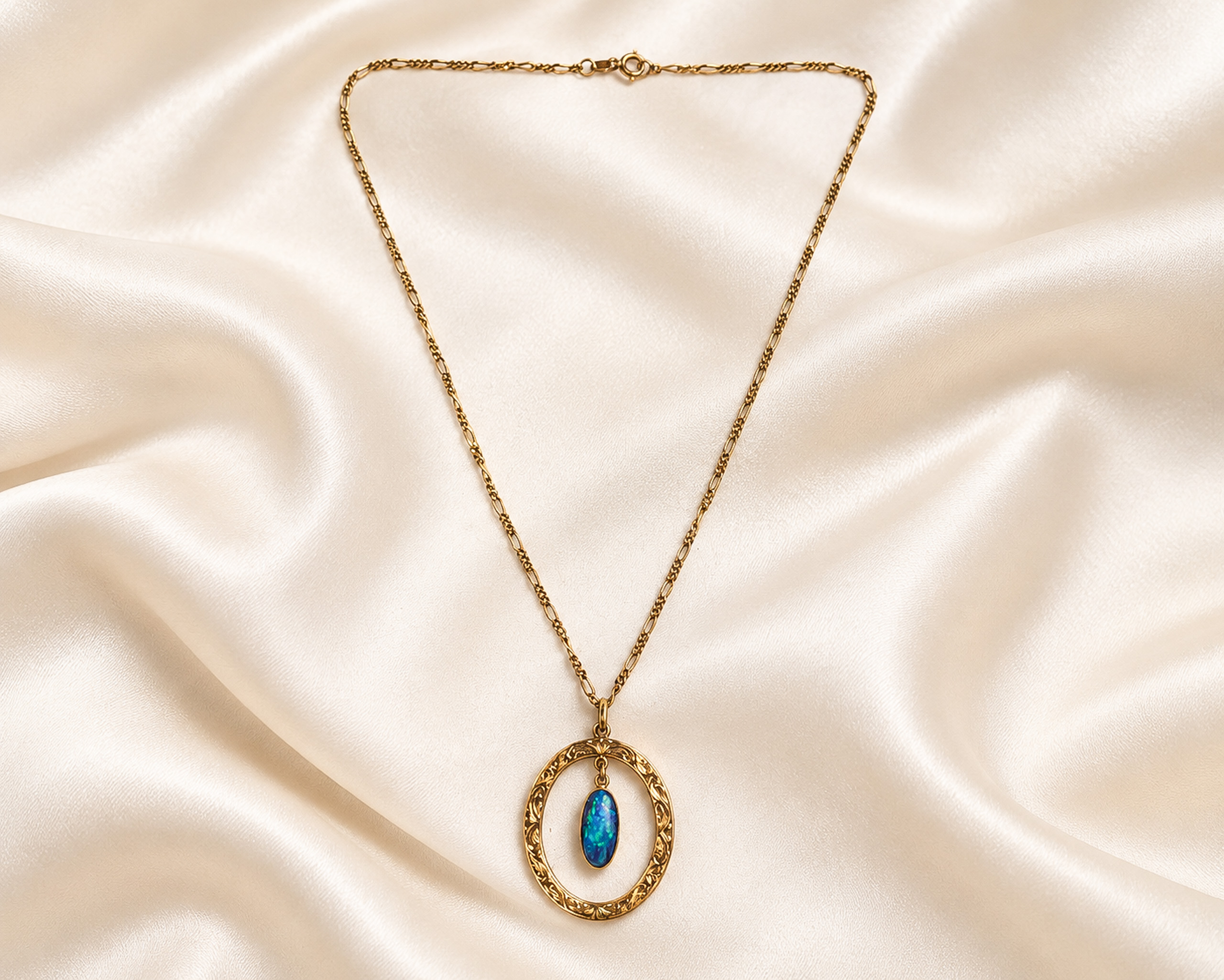 vintage 18ct gold opal necklace for sale in Leeds